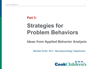 Part 3 - Strategies for Problem Behaviors
