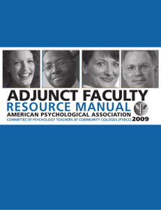 Adjunct Faculty Guide - American Psychological Association