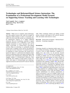 Technologies and Reformed-Based Science Instruction