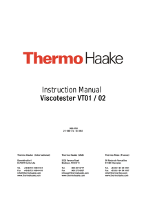 Instruction Manual Viscotester VT01 / 02