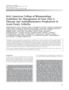 2012 American College of Rheumatology Guidelines for