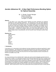 Aerobic Adhesives VII – A New High Performance Bonding Option