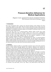 Pressure-Sensitive Adhesives for Medical Applications