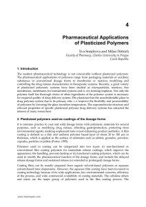 Pharmaceutical Applications of Plasticized Polymers