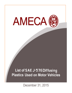 AMECA List of SAE J576 Diffusing Plastic Materials December 31