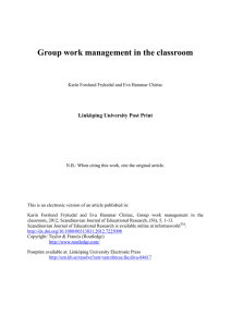 Group work management in the classroom