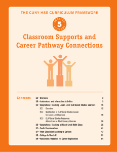 Classroom Supports and Career Pathway Connections