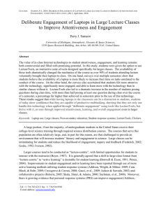 Deliberate engagement of laptops in large lecture