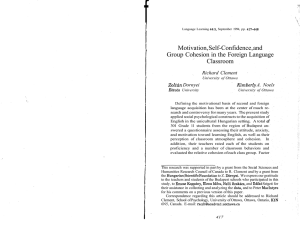 Motivation, Self-Confidence, and Group Cohesion in the Foreign