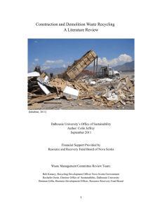 Construction and Demolition Waste Recycling A Literature Review