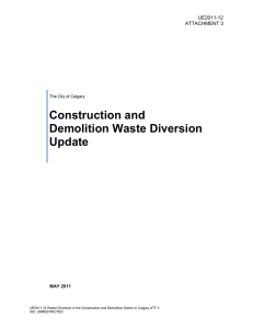 Construction And Demolition Waste Diversion Update