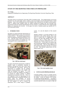 STUDY ON THE RESPONSE TIME INDEX OF SPRINKLERS