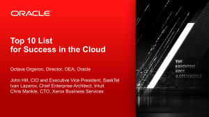 Top 10 List for Success in the Cloud