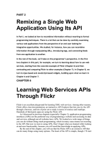 Learning Web Services APIs Through Flickr