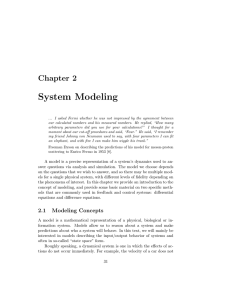 System Modeling - Control and Dynamical Systems