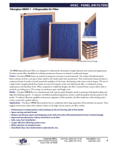 hvac - panel air filters - Total Filtration Services, Inc.