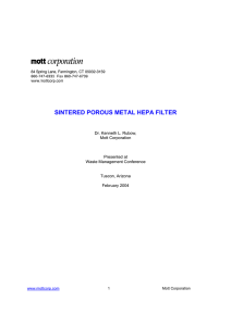 SINTERED POROUS METAL HEPA FILTER