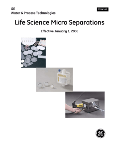 GE Life Science Micro Separations