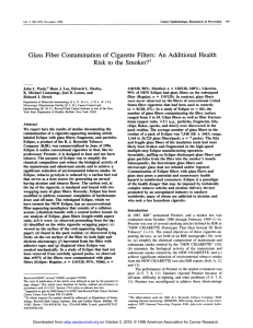 Glass Fiber Contamination of Cigarette Filters: An Additional Health