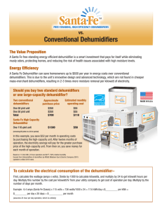 vs. Conventional Dehumidifiers - Santa Fe