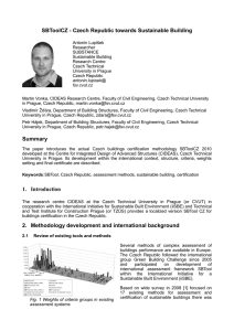 SBToolCZ - Czech Republic towards Sustainable Building Summary