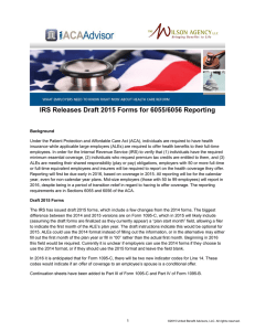 IRS Releases Draft 2015 Forms for 6055/6056 Reporting