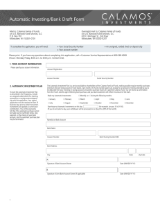 Automatic Investing/Bank Draft Form