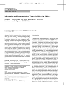 Information and Communication Theory in Molecular