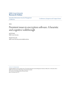 Persistent issues in encryption software: A