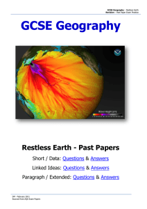 GCSE Geography Restless Earth - Past Papers