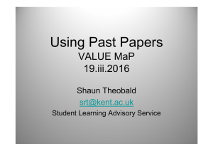 Using Past Papers - University of Kent