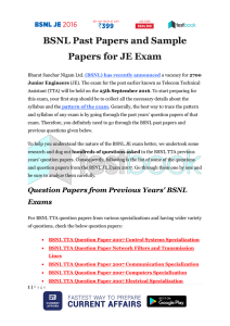 BSNL Past Papers and Sample Papers for JE Exam