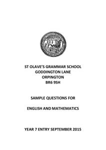 st olave`s grammar school goddington lane orpington br6 9sh