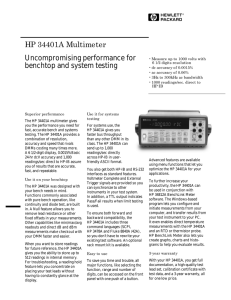 HP 34401A Multimeter Uncompromising performance for benchtop