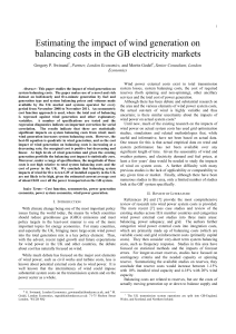 Estimating the impact of wind generation on balancing costs in the