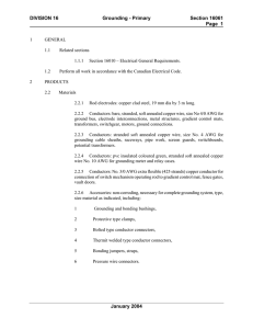 DIVISION 16 Grounding - Primary Section 16061 Page 1 January