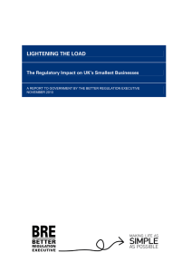 Lightening the load: the regulatory impact on UK`s smallest