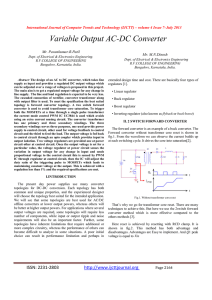 Variable Output AC-DC Converter - IJCTT