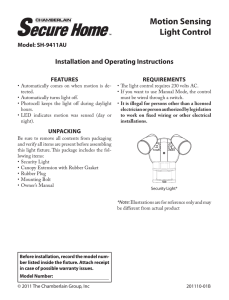 Motion Sensing Light Control