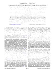 Epidemic dynamics of two species of interacting