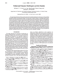 Patterned Polymer Multilayers as Etch Resists