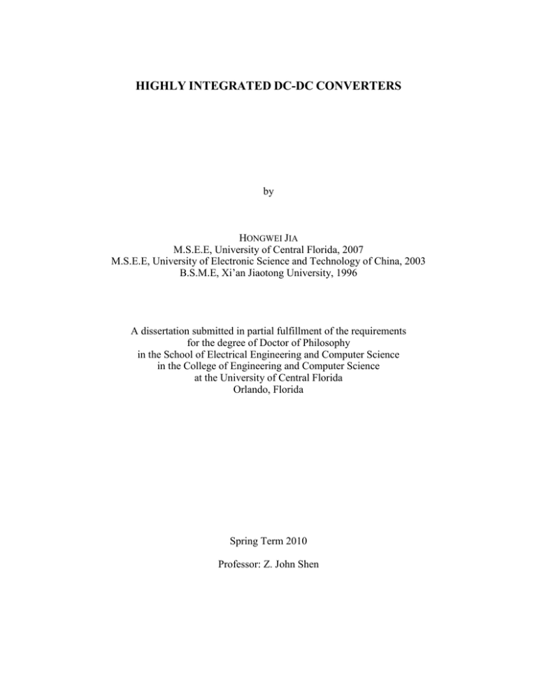 Highly integrated dc dc converters