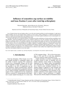 Influence of cementless cup surface on stability and bone fixation 2
