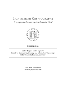 lightweight cryptography - Cryptology ePrint Archive