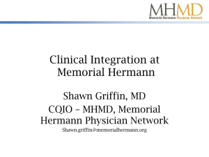 Clinical Integration at Memorial Hermann