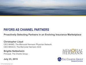 PAYORS AS CHANNEL PARTNERS