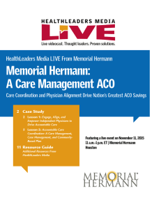 Memorial Hermann: A Care Management ACO