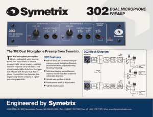 CMD/: to re The 302 Dual Microphone Preamp from Symetrix. 302