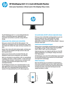 HP EliteDisplay E221 21.5-inch LED Backlit Monitor