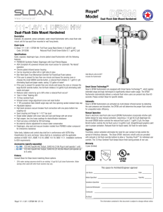 ROYAL 111 DFSM HW Flushometers Information Sheet